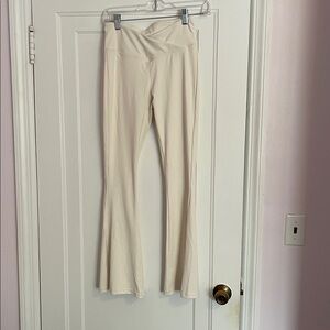 Women's Cream Flare Leggings